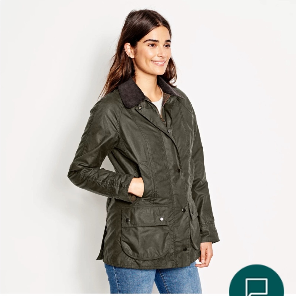 Barbour Beadnell Wax Cotton Jacket Sz 12 NWT